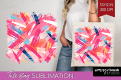 Brush Stroke Tote Bag - Abstract Tote Bag PNG Sublimation Product Image 1