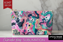 Brush Stroke Cosmetic Bag - Abstract Makeup Bag PNG Product Image 1
