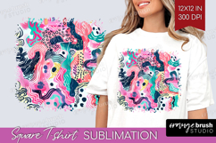 Brush Stroke Square Tshirt Background - Abstract PNG Product Image 1