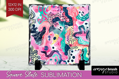 Brush Stroke Slate PNG - Abstract Square Slate Sublimation Product Image 1