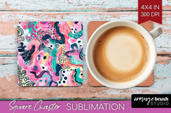Brush Stroke Square Coaster - Abstract Coaster PNG Product Image 1