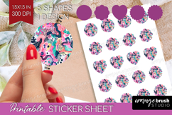 Brush Stroke Round Sticker - Abstract Printable Sticker Product Image 1