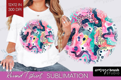 Brush Stroke Round Tshirt Background - Abstract PNG Product Image 1