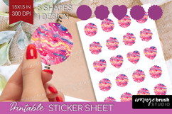 Brush Stroke Round Sticker - Abstract Printable Sticker Product Image 1