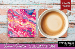 Brush Stroke Square Coaster - Abstract Coaster PNG Product Image 1