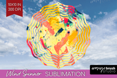 Brush Stroke Wind Spinner Sublimation PNG - Abstract Round Product Image 1