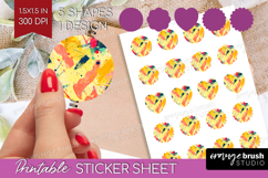 Brush Stroke Round Sticker - Abstract Printable Sticker Product Image 1