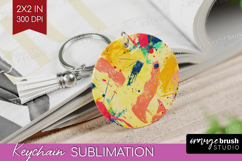 Brush Stroke Keychain PNG - Abstract Keychain Sublimation Product Image 1