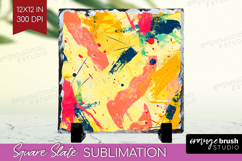 Brush Stroke Slate PNG - Abstract Square Slate Sublimation Product Image 1
