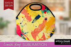 Brush Stroke Lunch Bag - Abstract Lunch Bug PNG Sublimation Product Image 1