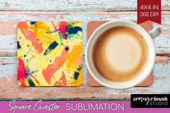 Brush Stroke Square Coaster - Abstract Coaster PNG Product Image 1