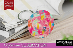 Brush Stroke Keychain PNG - Abstract Keychain Sublimation Product Image 1