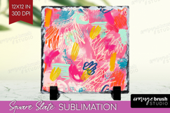 Brush Stroke Slate PNG - Abstract Square Slate Sublimation Product Image 1