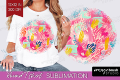 Brush Stroke Round Tshirt Background - Abstract PNG Product Image 1