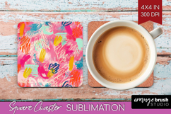 Brush Stroke Square Coaster - Abstract Coaster PNG Product Image 1