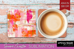 Brush Stroke Square Coaster - Abstract Coaster PNG Product Image 1