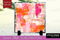 Brush Stroke Slate PNG - Abstract Square Slate Sublimation Product Image 1