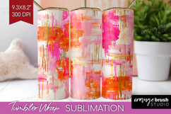 Brush Stroke Tumbler Wrap - Abstract Tumbler PNG Sublimation Product Image 1