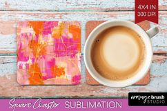 Brush Stroke Square Coaster - Abstract Coaster PNG Product Image 1