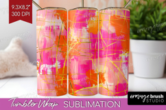 Brush Stroke Tumbler Wrap - Abstract Tumbler PNG Sublimation Product Image 1