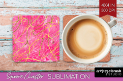 Brush Stroke Square Coaster - Abstract Coaster PNG Product Image 1