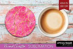 Brush Stroke Round Coaster - Abstract Coaster PNG Product Image 1