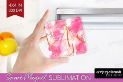 Brush Stroke Magnet Sublimation - Abstract Square Magnet PNG Product Image 1