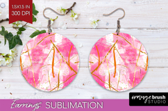 Brush Stroke Round Earrings - Abstract PNG Sublimation Product Image 1