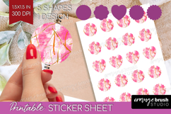 Brush Stroke Round Sticker - Abstract Printable Sticker Product Image 1