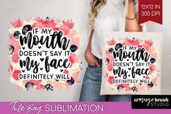 Sarcastic Quotes Quote Tote Bag - Brush Stroke Tote Bag PNG Product Image 1