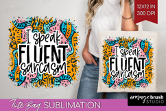 Sarcastic Quotes Quote Tote Bag - Brush Stroke Tote Bag PNG Product Image 1