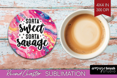 Sarcastic Quotes Quote Round Coaster - Brush Stroke Coaster Product Image 1