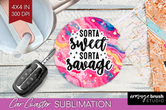 Sarcastic Quotes Quote Car Coaster - Brush Stroke Coaster Product Image 1