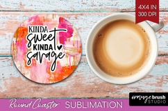 Sarcastic Quotes Quote Round Coaster - Brush Stroke Coaster Product Image 1