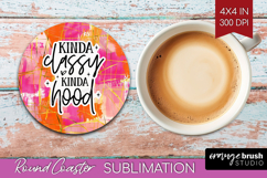 Sarcastic Quotes Quote Round Coaster - Brush Stroke Coaster Product Image 1