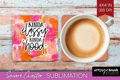 Sarcastic Quotes Quote Square Coaster - Brush Stroke Coaster Product Image 1