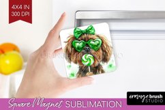 Brussels Griffon St. Patricks Day Dog Magnet Sublimation Dog Product Image 1
