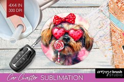 Brussels Griffon Valentine Car Coaster Valentines Day PNG Product Image 1