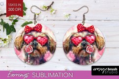 Brussels Griffon Valentine Round Earrings Valentines Day PNG Product Image 1