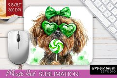 Brussels Griffon St. Patricks Day Dog Mouse Pad Sublimation Product Image 1