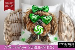 Brussels Griffon St. Patricks Day Dog Pillow Sublimation Dog Product Image 1