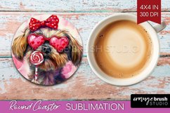 Brussels Griffon Valentine Round Coaster Valentines Day PNG Product Image 1