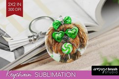 Brussels Griffon St. Patricks Day Dog Keychain PNG Dog Product Image 1