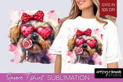 Brussels Griffon Valentine Square Tshirt Background Day PNG Product Image 1