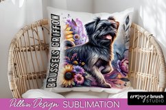 Dog Pillow Cover - Dog Mom Floral Pillow Sublimation Product Image 1