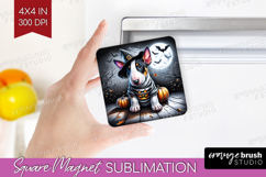 Bull Terrier Dog Magnet Sublimation Halloween Square Magnet Product Image 1