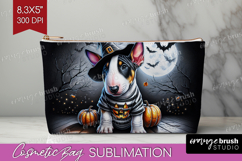 Bull Terrier Dog Cosmetic Bag Halloween Makeup Bag PNG Product Image 1