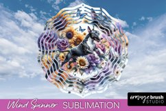 Bull Terrier Wind Spinner Dog Sublimation Floral PNG Product Image 1