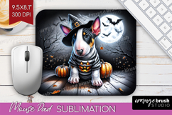 Bull Terrier Dog Mouse Pad Sublimation Halloween Mousepad Product Image 1