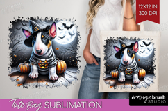Bull Terrier Dog Tote Bag Halloween Tote Bag PNG Sublimation Product Image 1